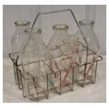 5 Milk bottles & tote