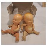 Vintage jointed baby dolls, stamped Japan