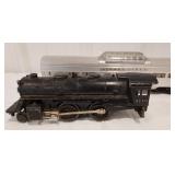 Metal Train engine and two Lionel cars