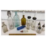 Flat of old bottles including poison bottles &