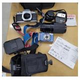 Pentax camera with lenses and Fujifilm digital