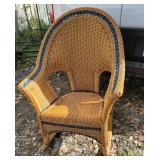 Vinyl wicker rocker