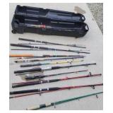 Fishing poles with case