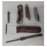 4 knives, lap diamond sharpener