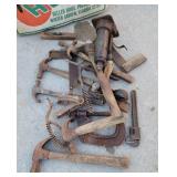 Jack, trap, hammers, level, etc