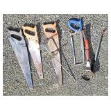 Hand saws, mixer, crow bar