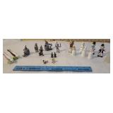 Box miniatures - pewter clowns, mini Enesco