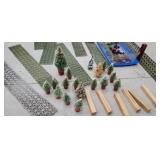 Metal Christmas tree fence in bottle brush trees