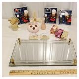 Lot of perfume, tray, fragrant sachet, etc