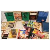 Books - Car Manuals, boat, electrical, empty stamp