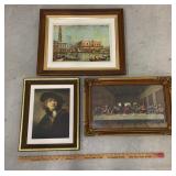 3 framed Italian themed prints - The Last Supper,