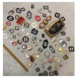 Box of belt buckles