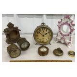Box of clocks and clock parts