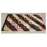 log cabin satin quilt top 68"x 35" *some wear