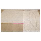 2 lace tablecloths , one Christmas