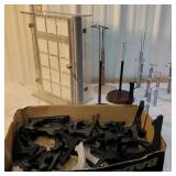 Locking swivel jewelry case, doll stands, and