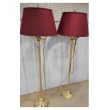 2x$ - 2 brass floor lamps