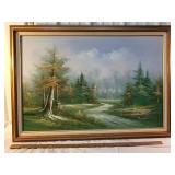 Large oil on canvas - Clark - trees