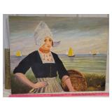 Dutch girl Oil painting we believe to be by JC