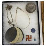 lot of sterling - bracelet, pendants, enameled pin