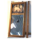 2 part mirror/sheep print - oak