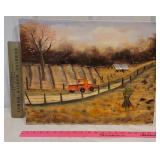 JC DeVente painting from Vestal NY - red truck