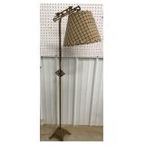 Floor lamp with plaid shade