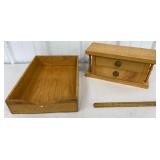 Jewelry box and wood drawer organizer