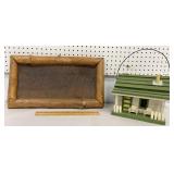Adirondack wood wall art and bird house