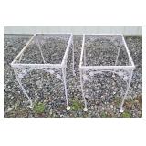 2 iron end stand bases 25"17"23"