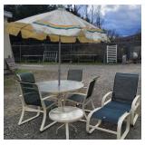 8pc aluminum glass top patio set