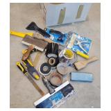 Tape, drywall knives, etc