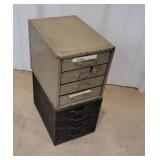 2 tin parts cabinets