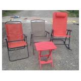 Folding chairs and table