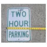 Two hour parking sign