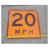 20mph sign wood