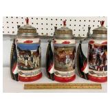 3 Champion Series Budweiser steins