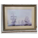 Sailing ships print  anti-glare glass