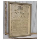 Three men for the Navy British poster - repro