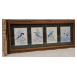 4 part bird print - individually matted and