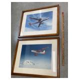 2 framed Boeing prints approx 24"x28" - some mold