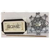 2 piece wall art - travel Rome and wrought iron