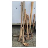 Sledge hammers, pick, etc