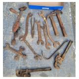 Wrenches, pipe wrenches, hammers, etc