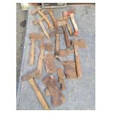 Hatchets, ax heads some signed