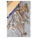 Pipe wrenches, snips, pliers