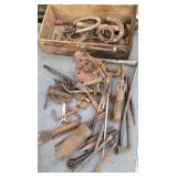 Chisels, puller, horseshoes, etc