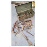 Tool box with contents, wrenches, etc