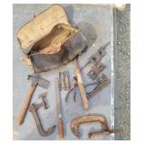 Leather bag with tools