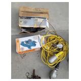 Drop lights, saw, sander